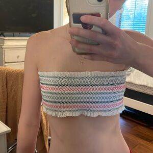 gianni Bini bandeau ruffle bikini top